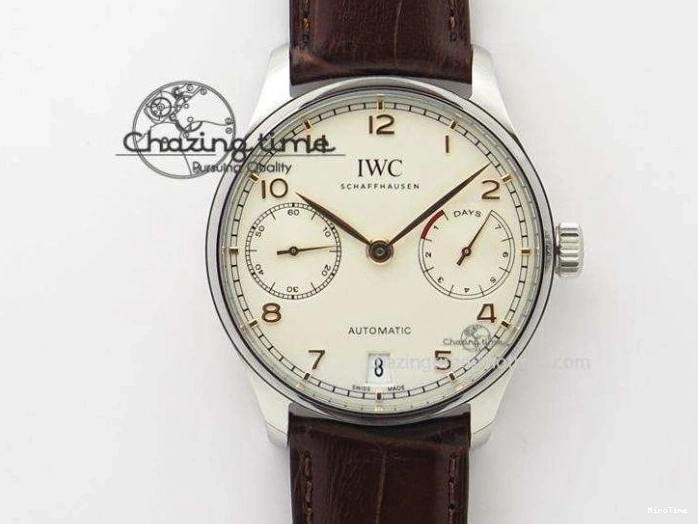 MIROTIME 0303 MoistureWicking Portuguese Real PR IW500704 ZF 1:1 Best Edition On Brown Leather Strap A52010 V 7311